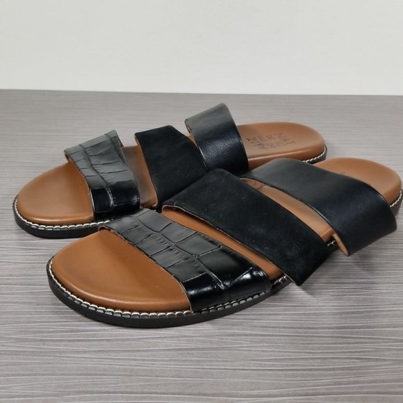 Naturalizer Kellie Strappy Slide Sandal Black Crock Leather Womens Size 6 M / 36 - Picture 3 of 7